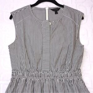 J.CREW Grey White Striped Modest Pocket Dress Sz 6